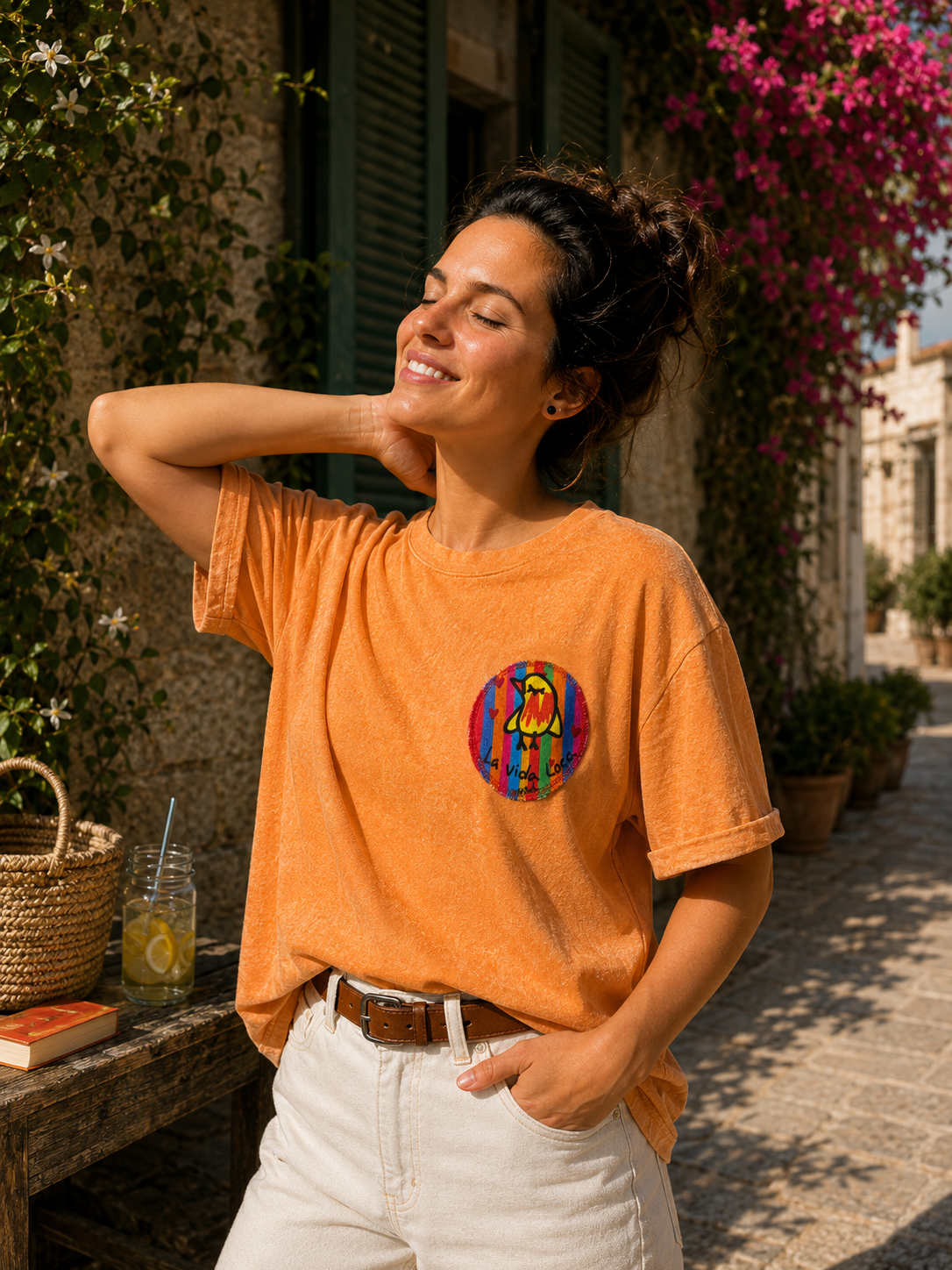 T-shirt oversize éponge "La vida loca"