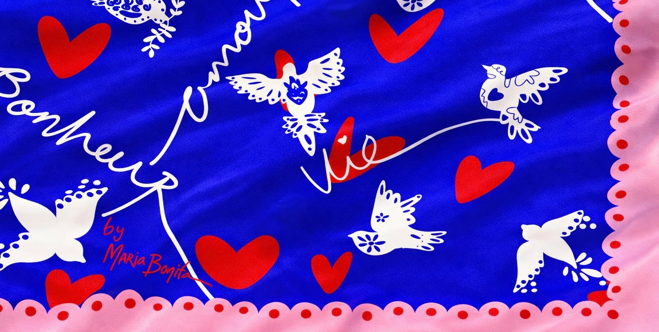 Foulard "Le coeur en vol"