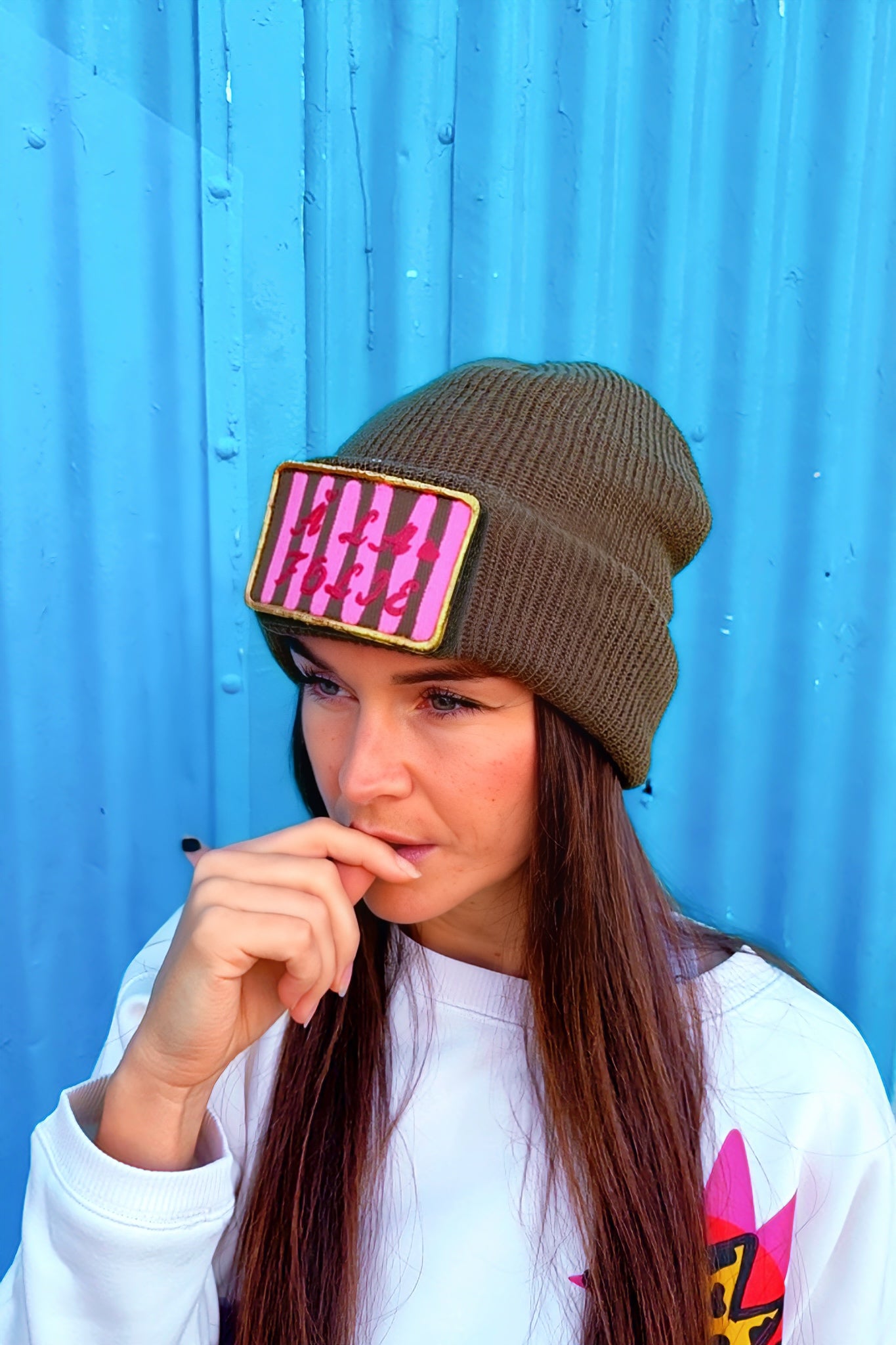 Bonnet avec patch amovible "A la folie"