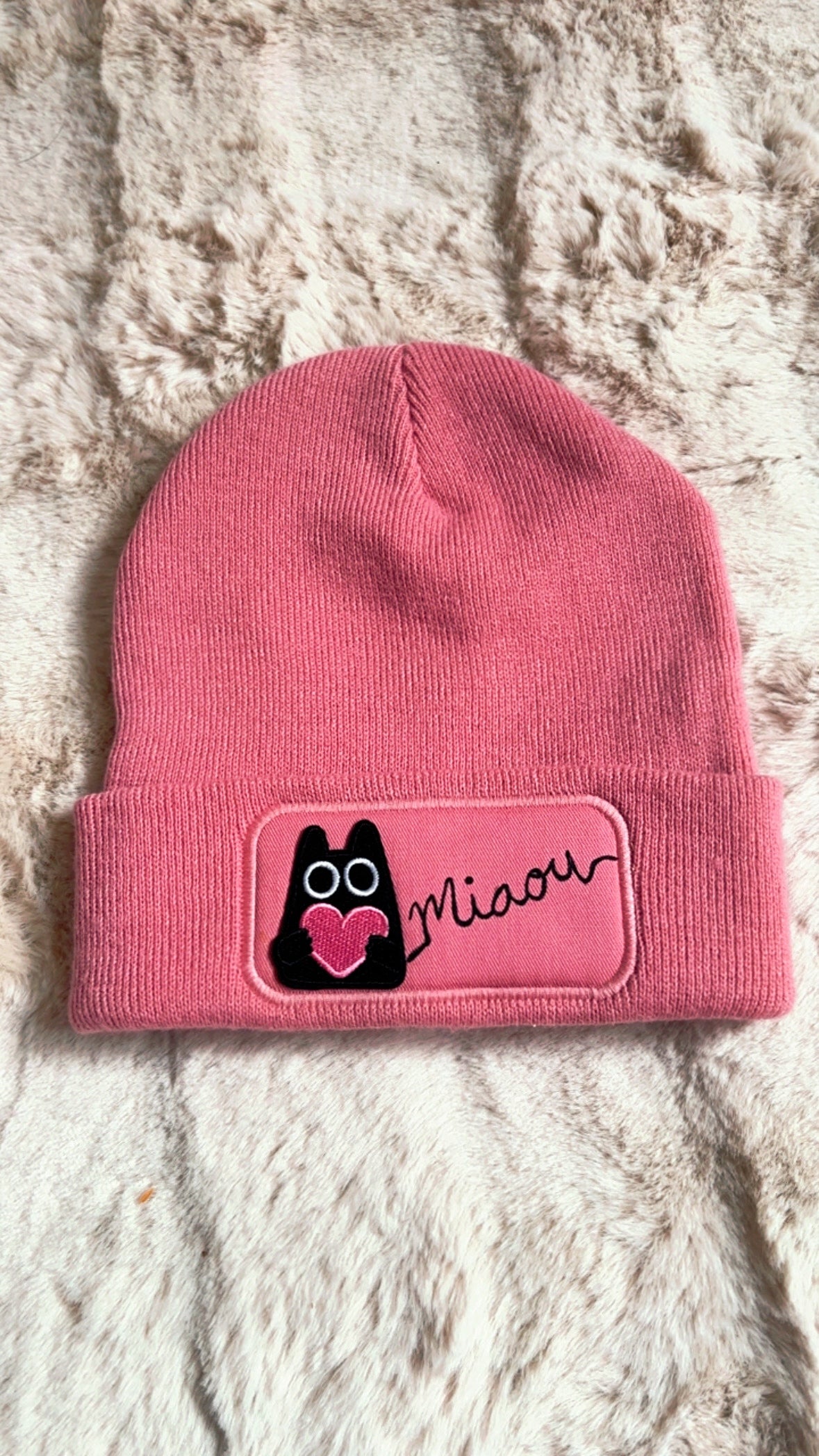 Bonnet rose "miaou"