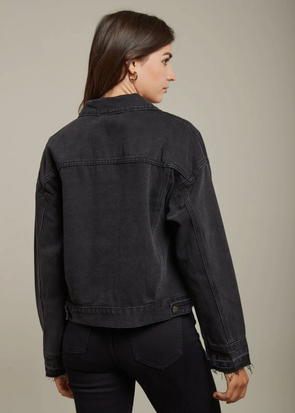 Veste en jean Noire à personnaliser