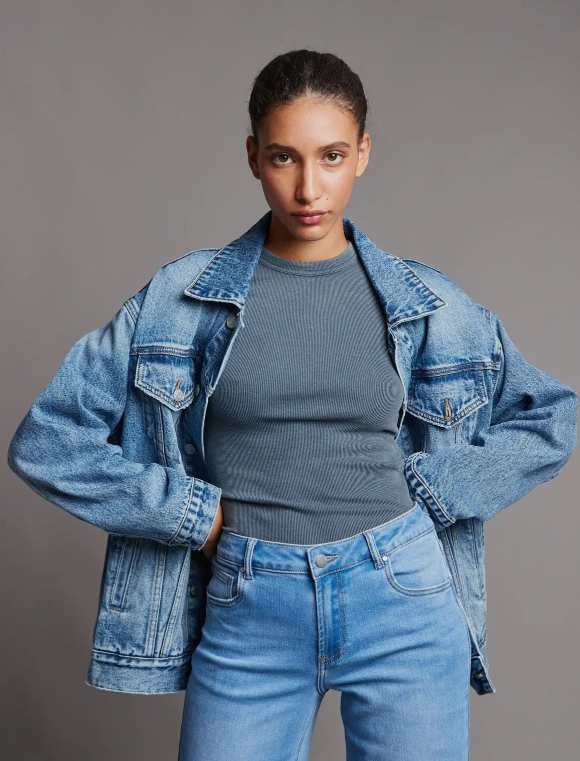 Veste en jean oversize à personnaliser
