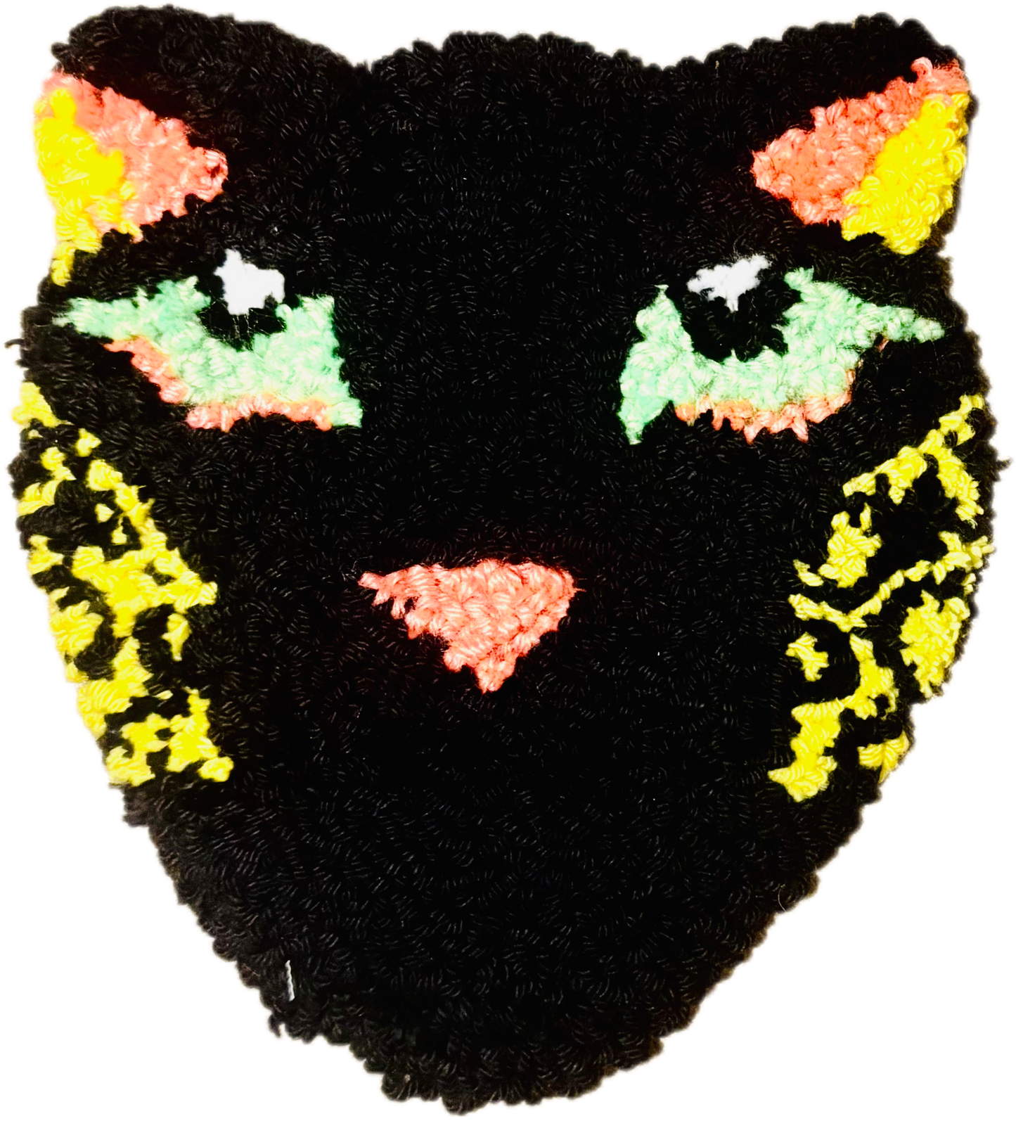 Applique punch needle "panthère noire"