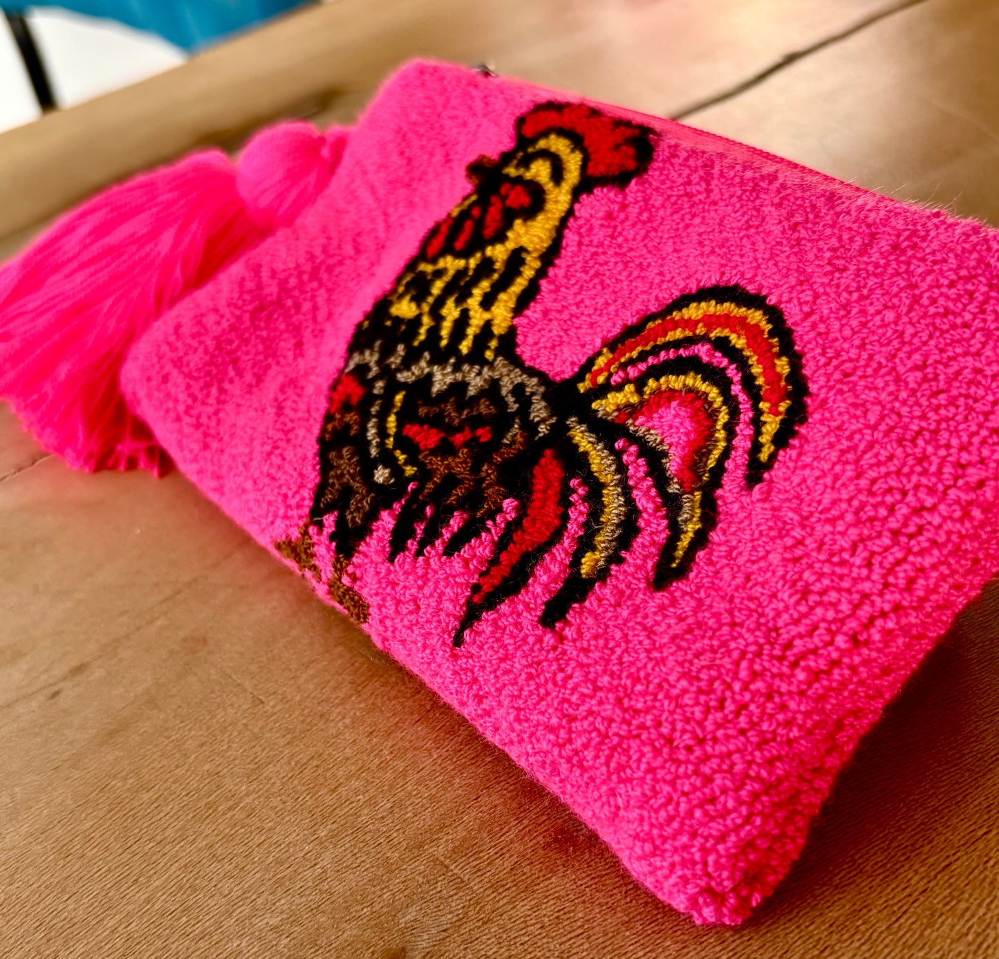 Modèle "Coq" -Porte monnaie Punch Needle