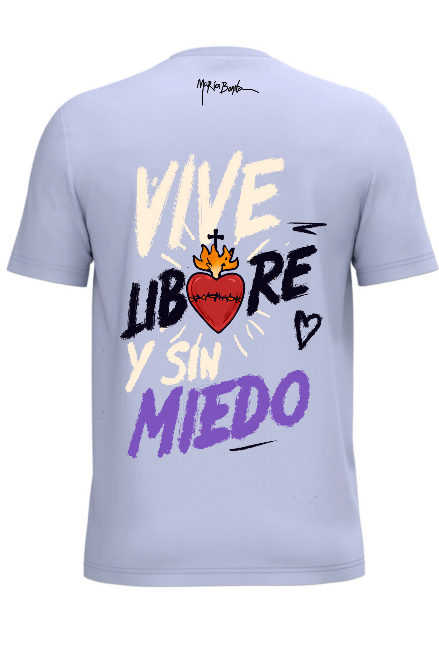 T-shirt regular fit "Vive libre y sin miedo" homme