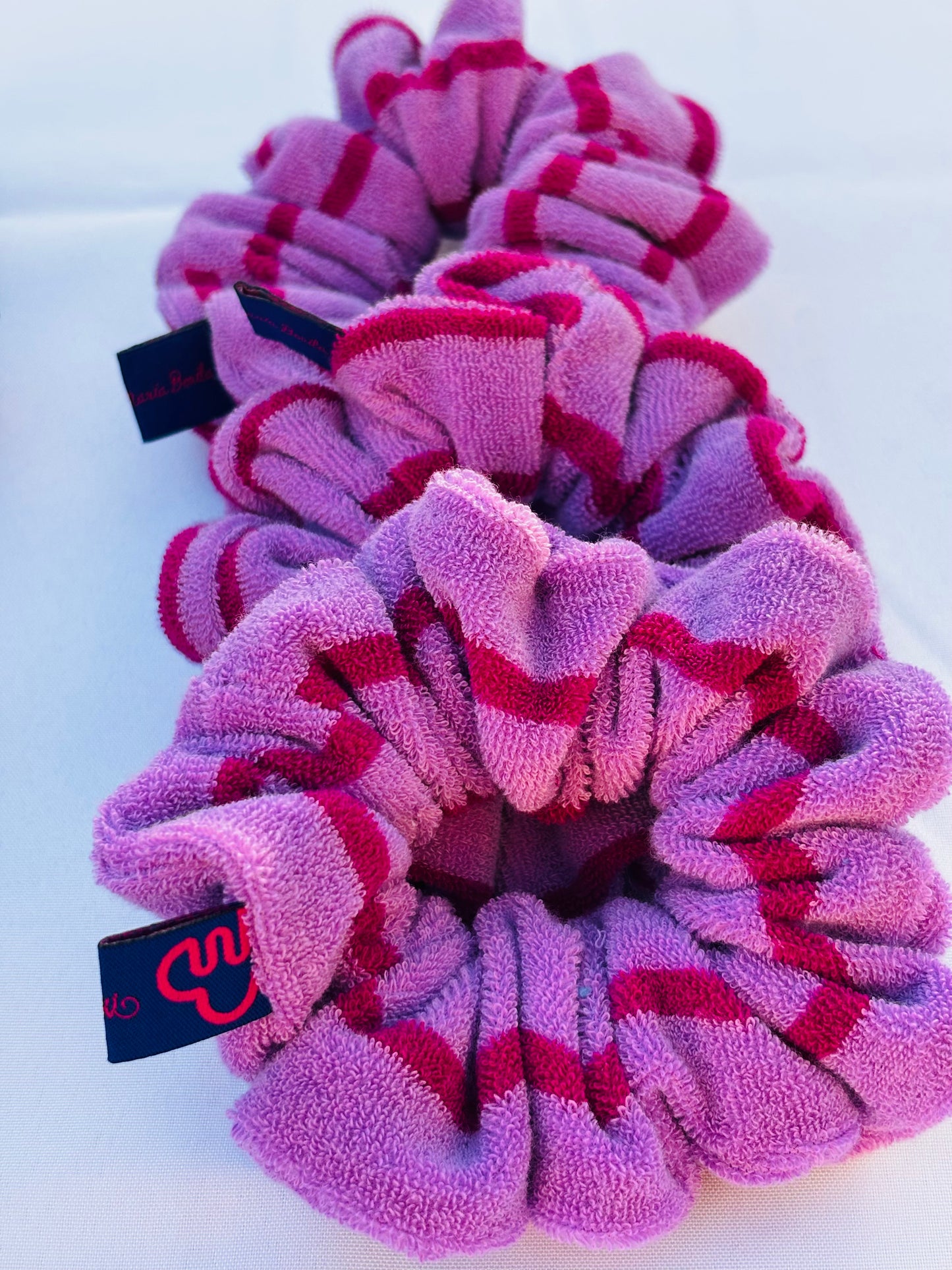 Chouchou éponge violet-fuchsia M- 13 cm