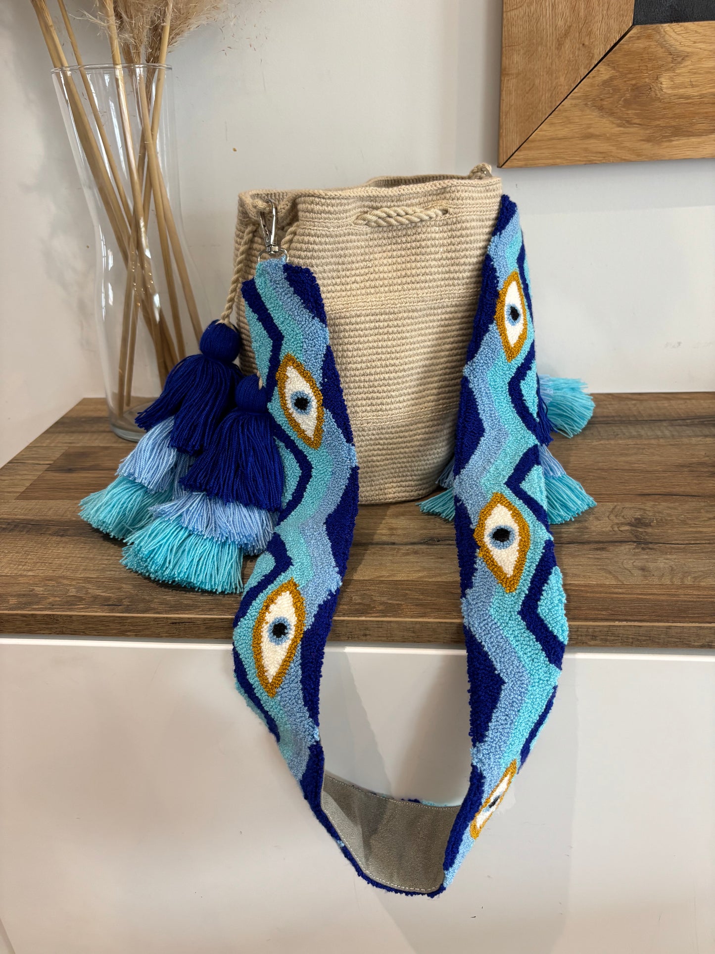 Sac seau Wayuu à un fil modèle Mer