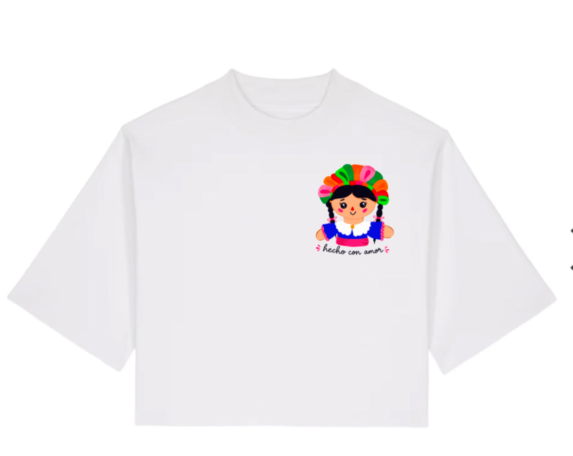 T-shirt Col rond coupe boxy "Lele forever" femme