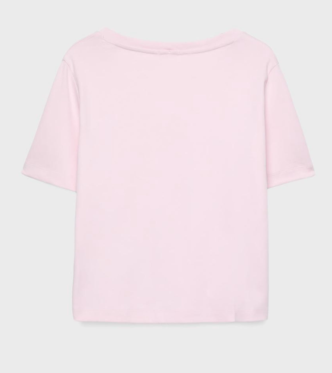 T-shirt regular fit col V Rose Pastel avec impression devant