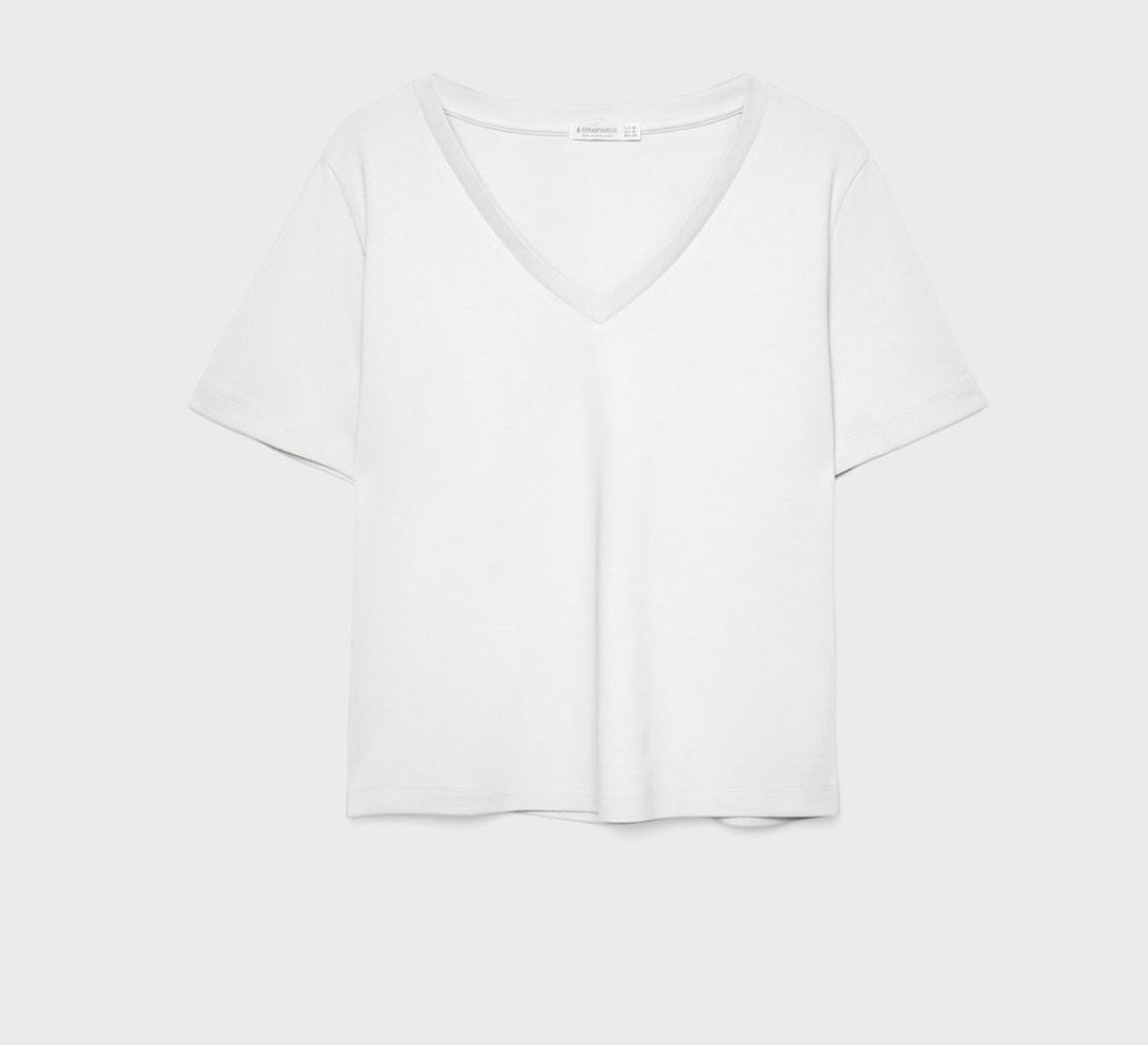 T-shirt regular fit col V écrou avec impression devant