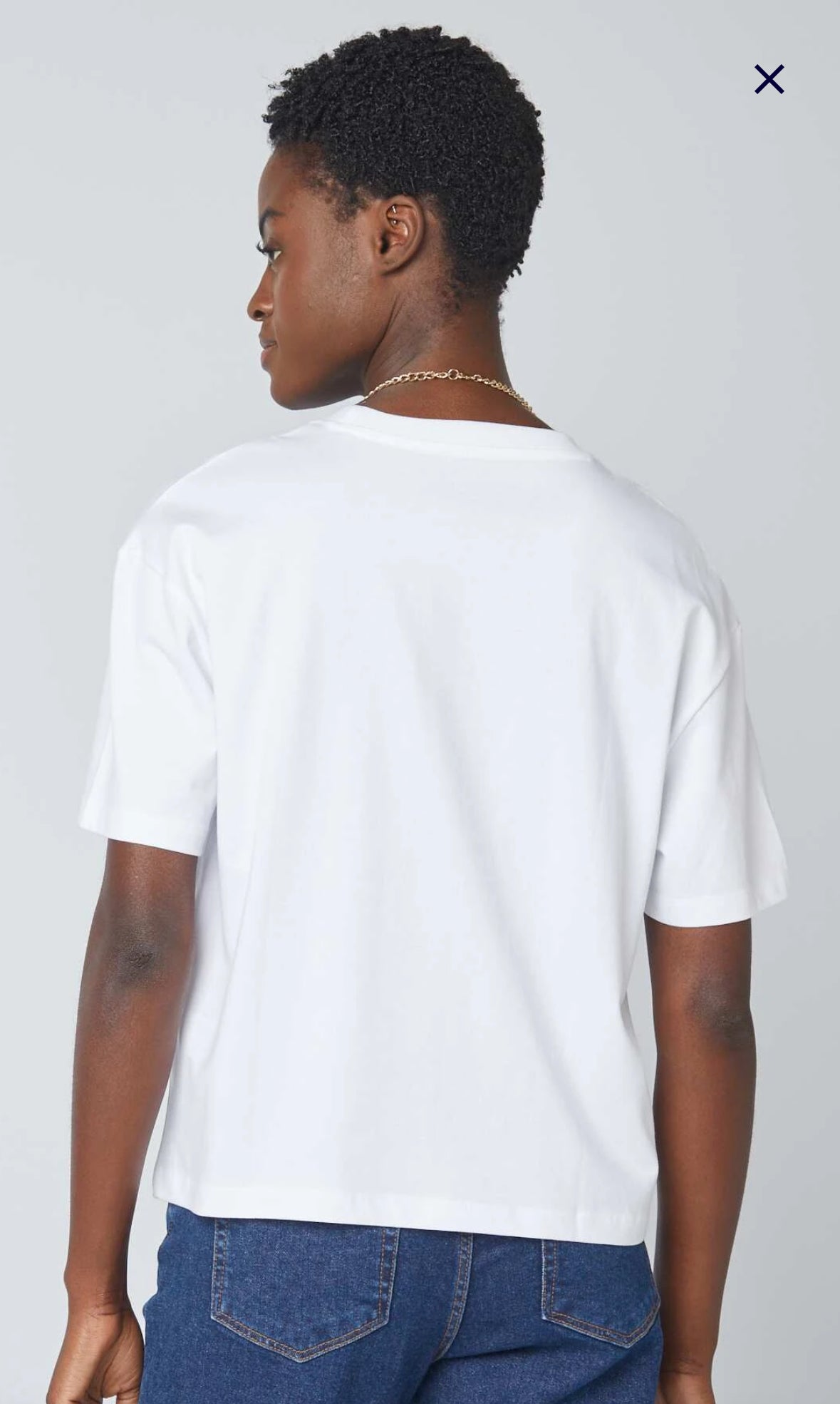 T-shirt oversize blanc avec impression devant