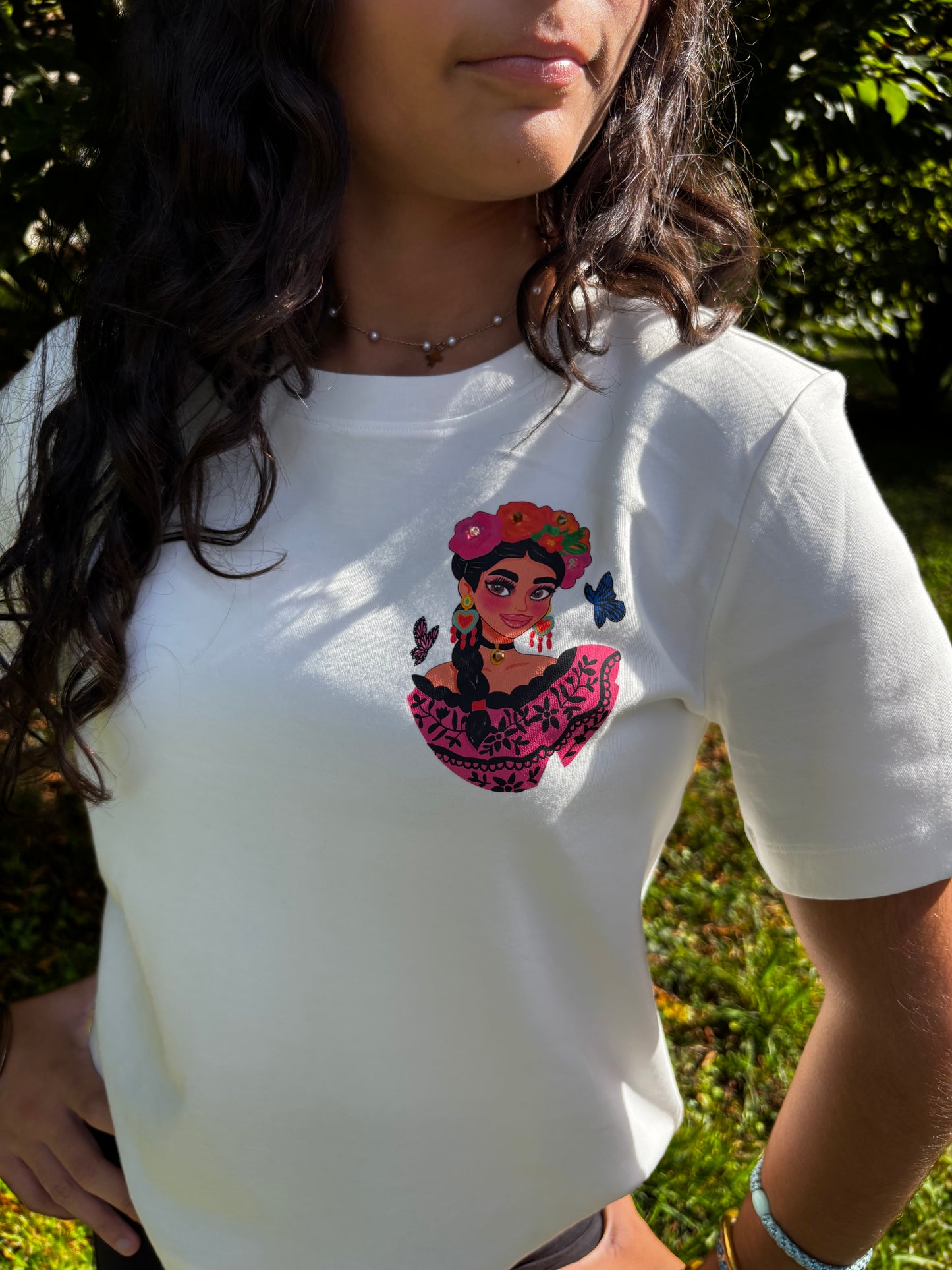 T-shirt María Charra imprimé devant et derrière sans fond sans appliques
