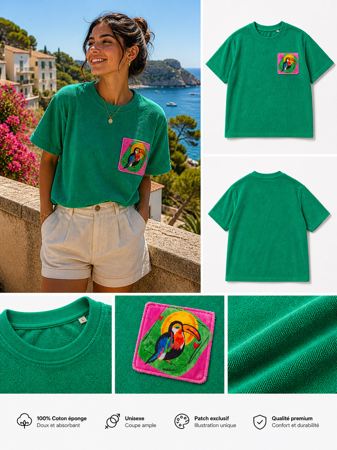 T-shirt oversize éponge "Tucán"