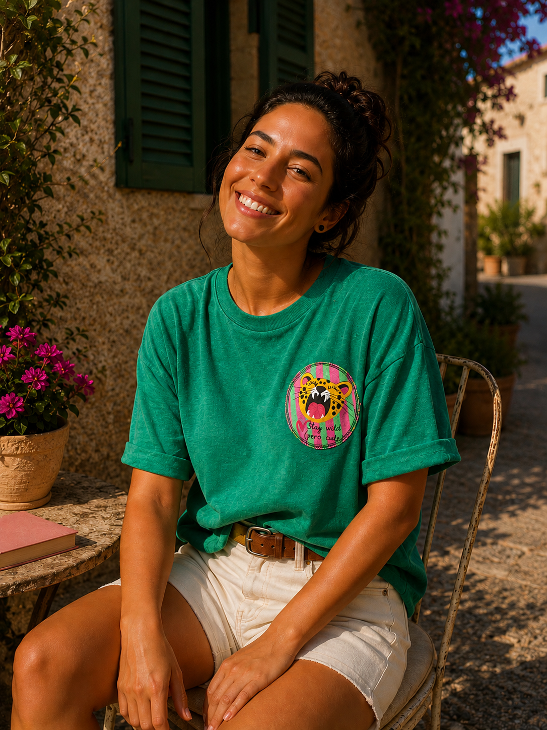 T-shirt oversize éponge "Stay wild💕"