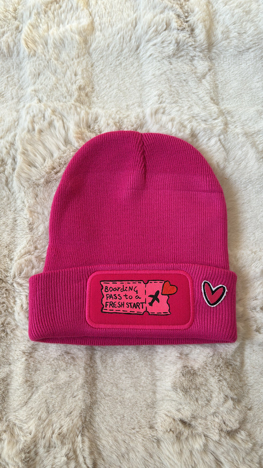 Bonnet Fuchsia "Boarding pass"