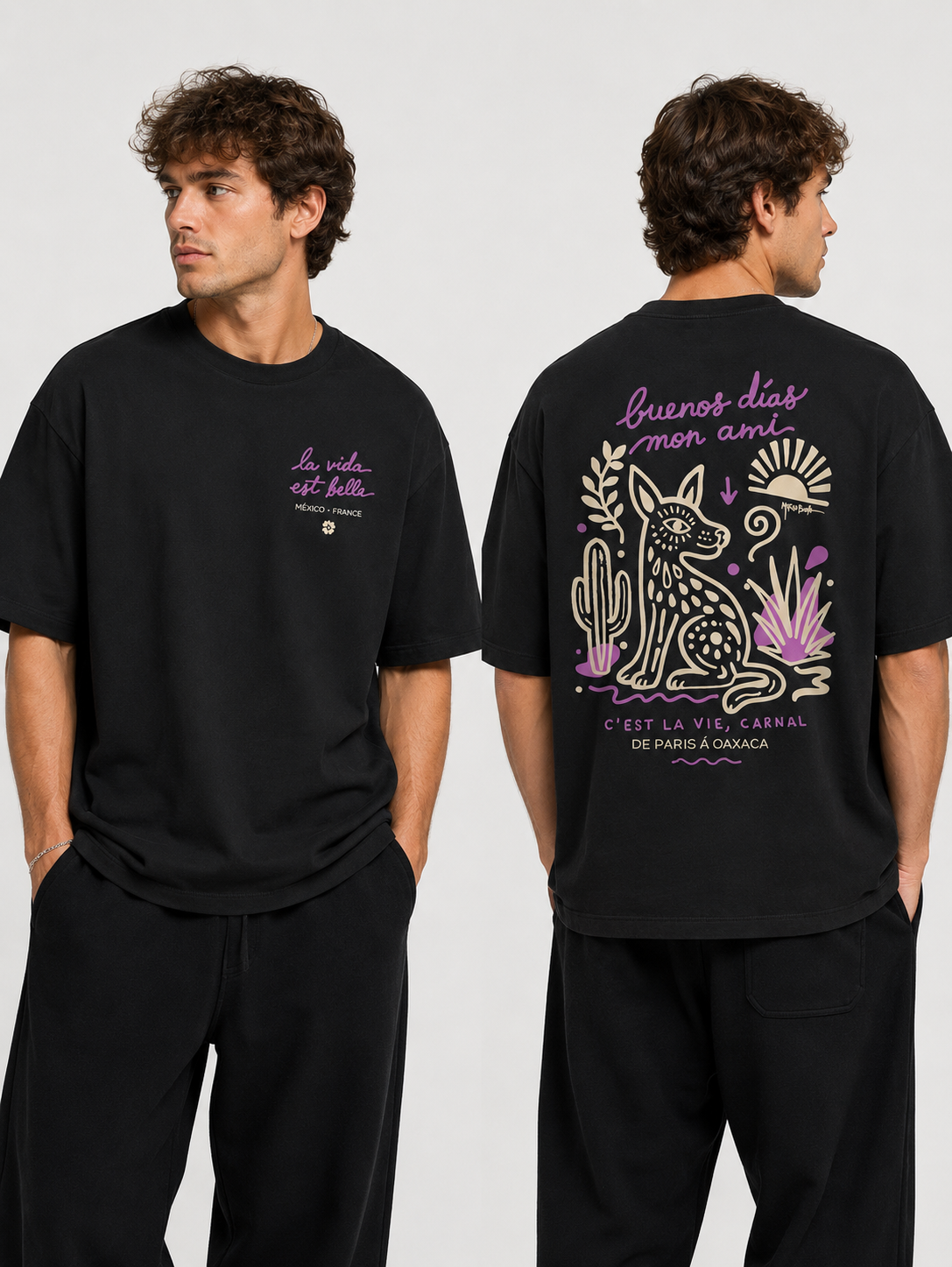 T-shirt Oversize "la Vida est belle" homme