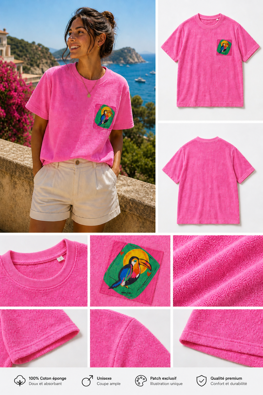 T-shirt oversize éponge "Tucán"