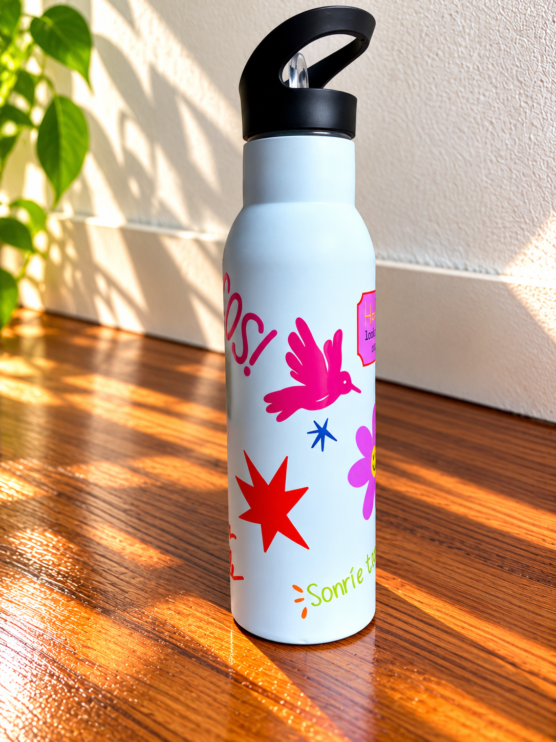 Gourde isotherme personnalisée 0,5 L  – Stickers waterproof