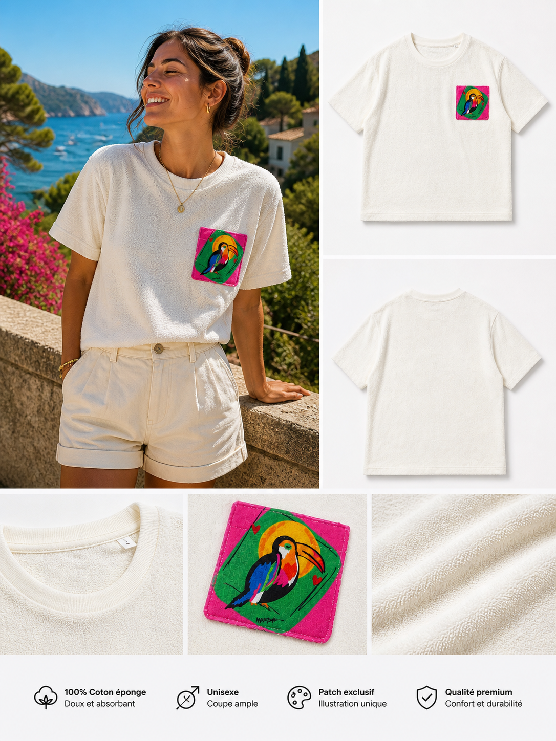 T-shirt oversize éponge "Tucán"