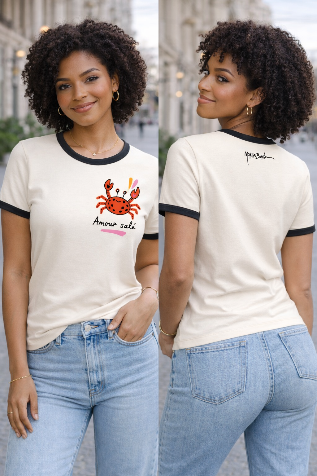 T-shirt regular fit "Amour Salé"