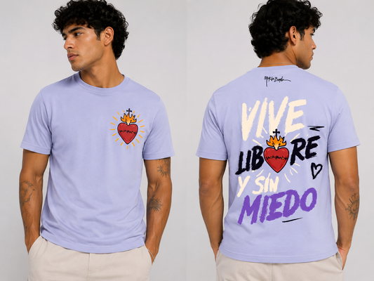 T-shirt regular fit "Vive libre y sin miedo" homme