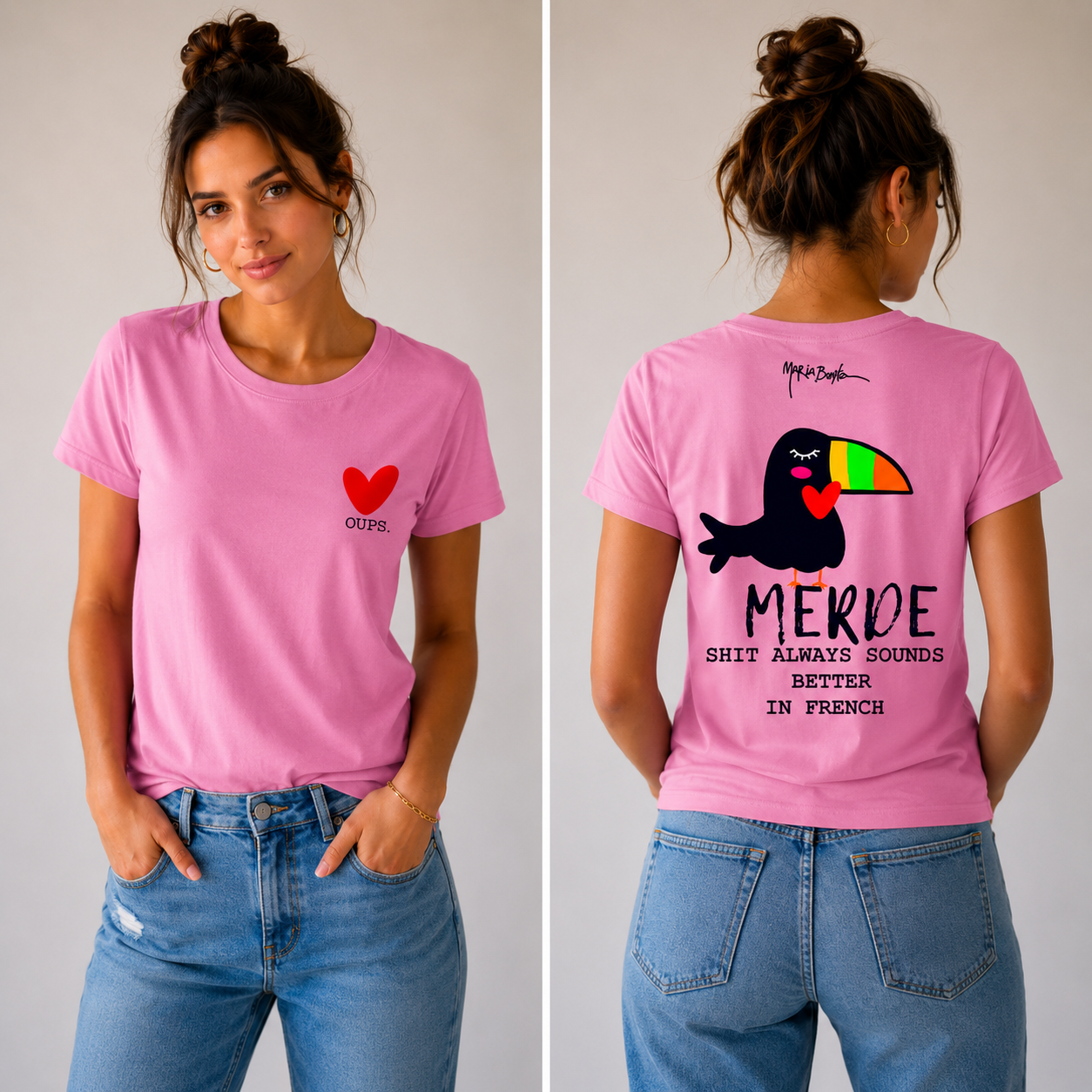 T-shirt Col rond "Fun Toucan" femme