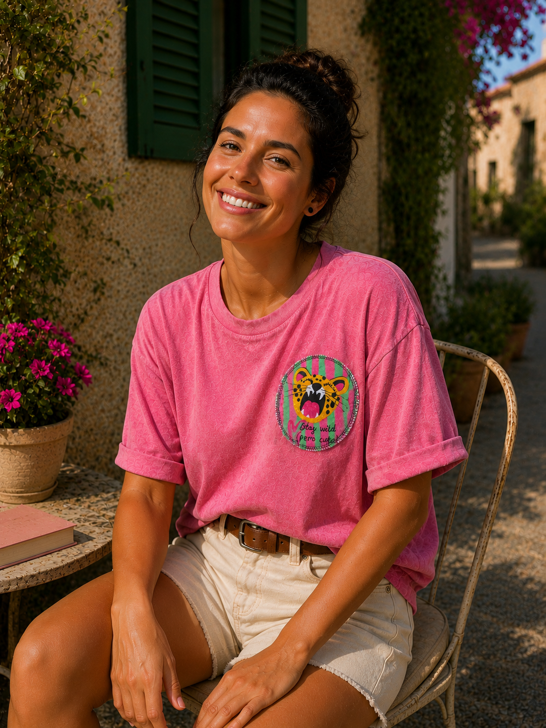T-shirt oversize éponge "Stay wild💕"