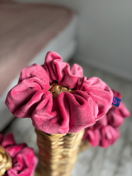 Chouchou velours rose XL