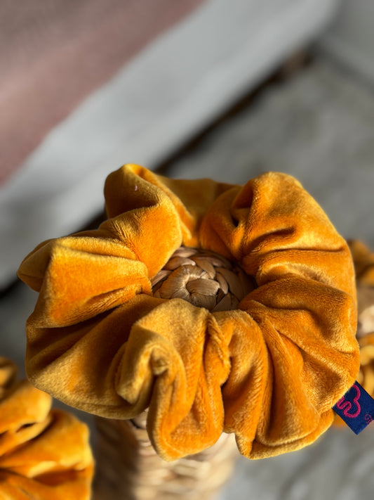 Chouchou velours moutarde XL