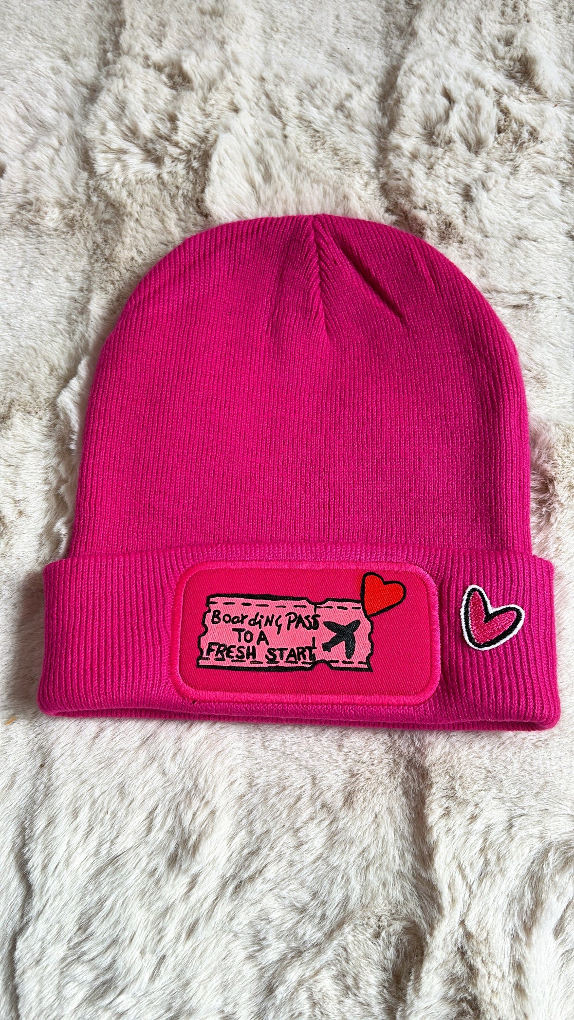 Bonnet Fuchsia "Boarding pass"