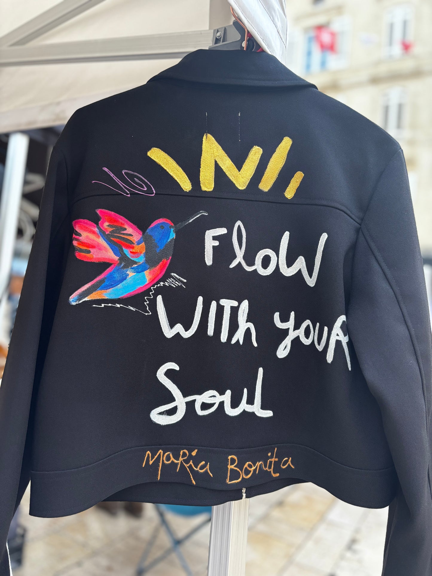 Veste Personnalisée "Flow with your soul" (colibri)