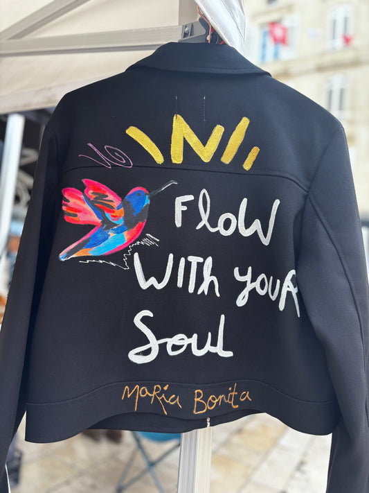 Veste Personnalisée "Flow with your soul" (colibri)