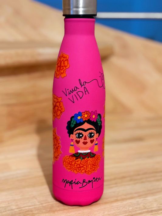 Gourde isotherme personnalisée 0,5 L – Motifs inspiration Frida Kahlo – Stickers waterproof