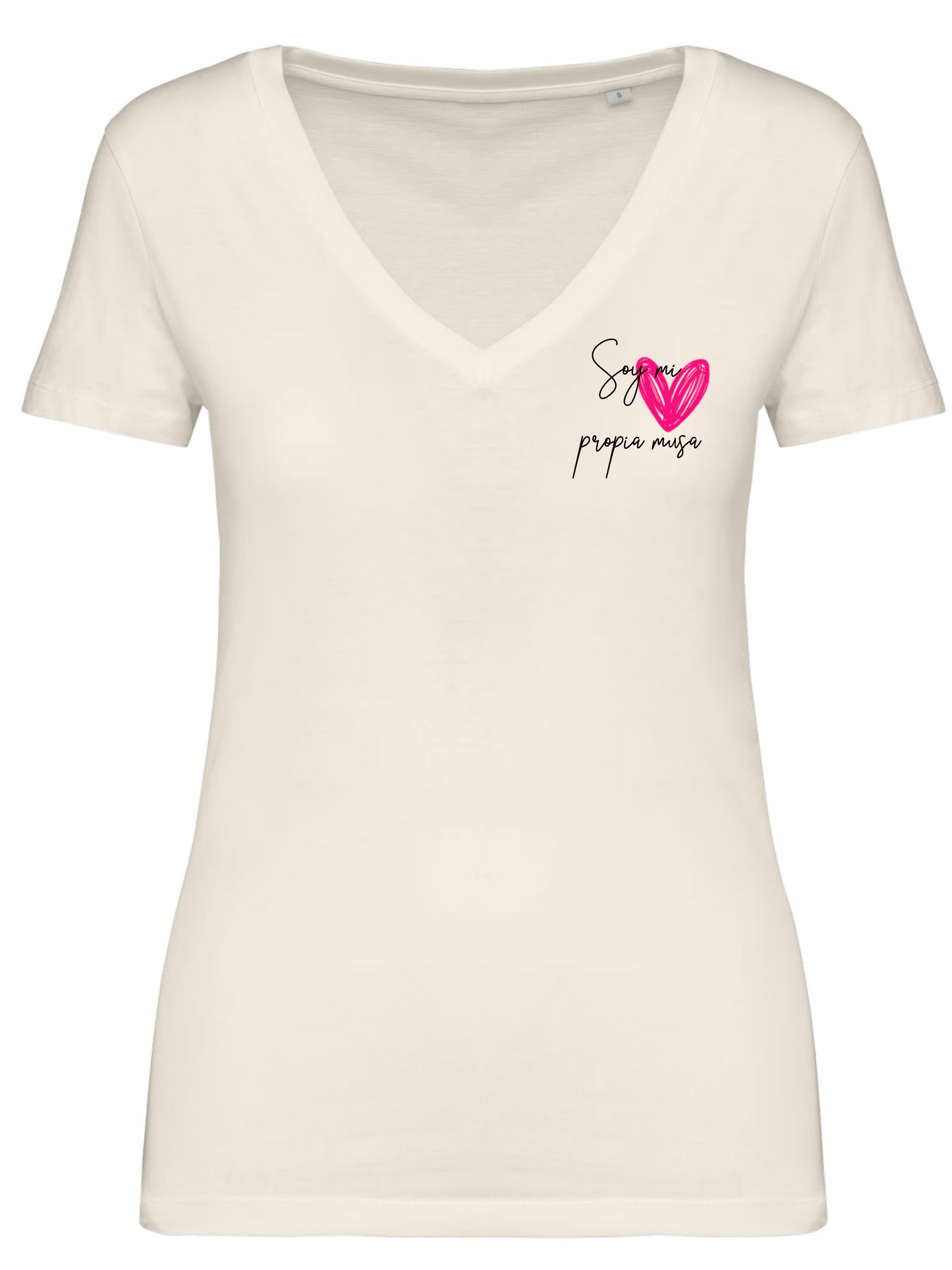 T-shirt Col V "Corazón libre"