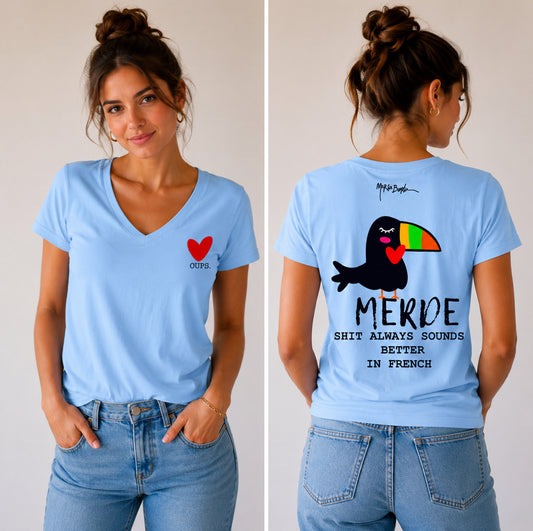T-shirt Col V "Fun Toucan" femme