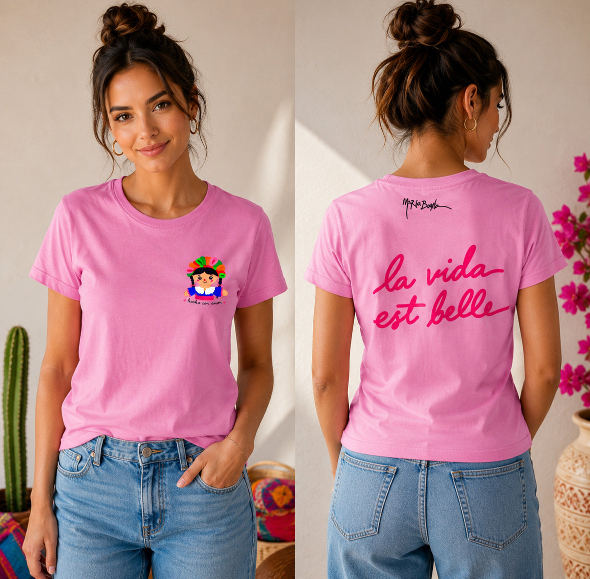 T-shirt Col rond "lele forever" femme