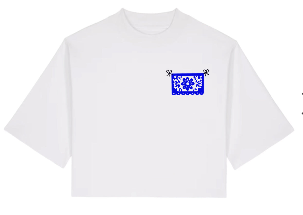 T-shirt Col rond coupe boxy "Hecho con amor" femme
