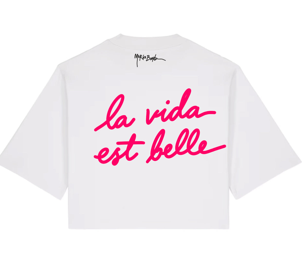 T-shirt Col rond coupe boxy "Lele forever" femme