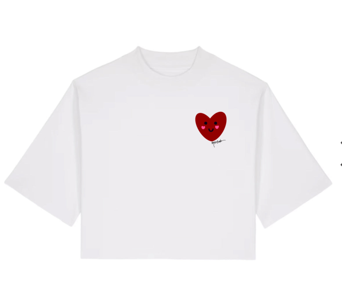 T-shirt Col rond coupe boxy "Amourcito Corazón" femme