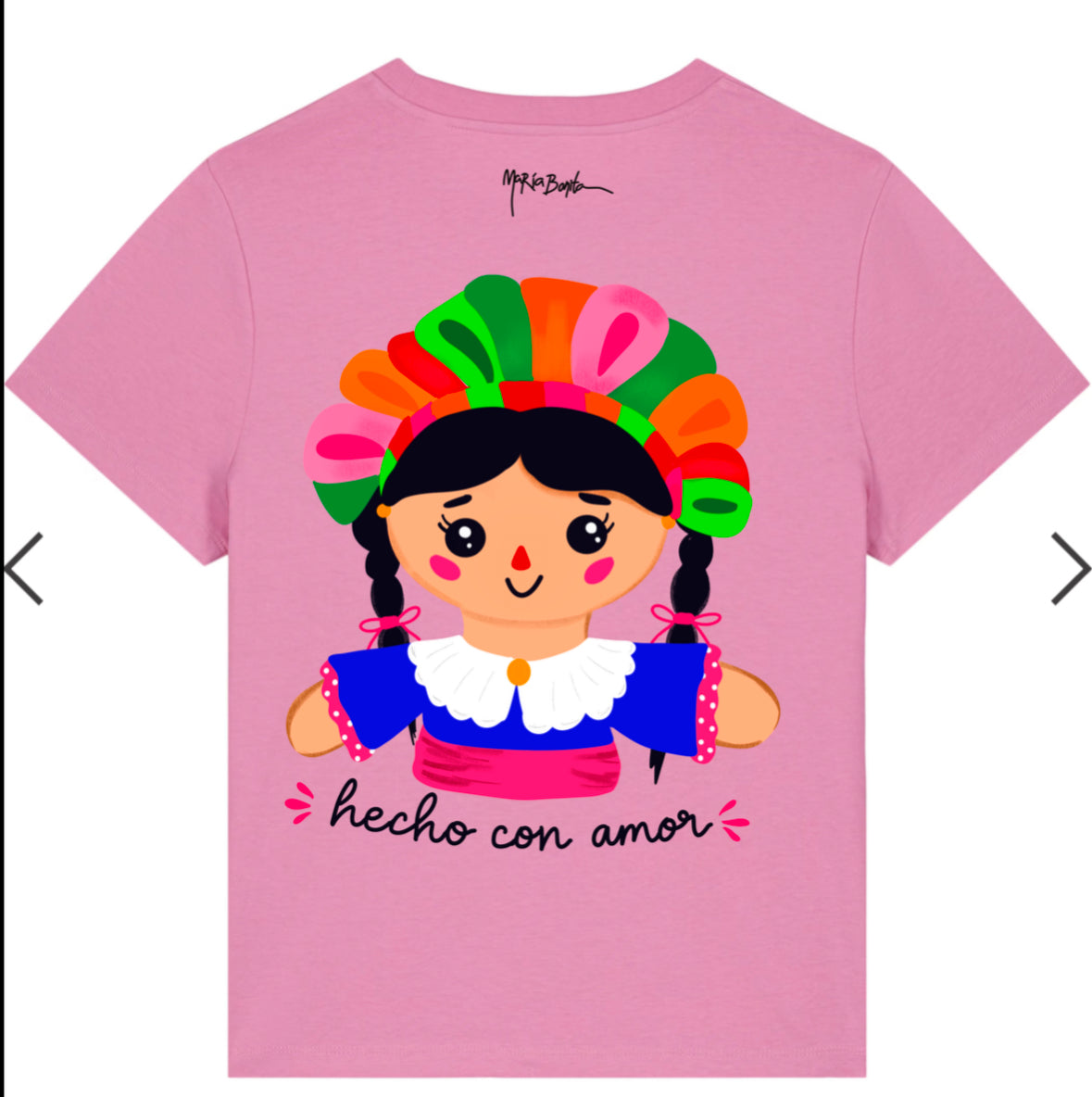 T-shirt Col rond "hecho con amor" femme