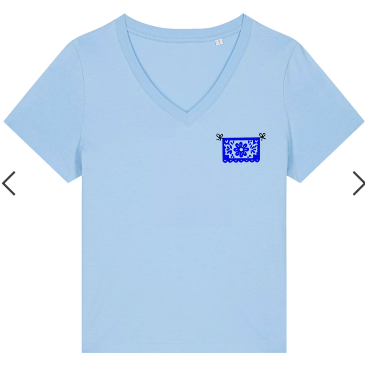 T-shirt Col V "hecho con amor" femme