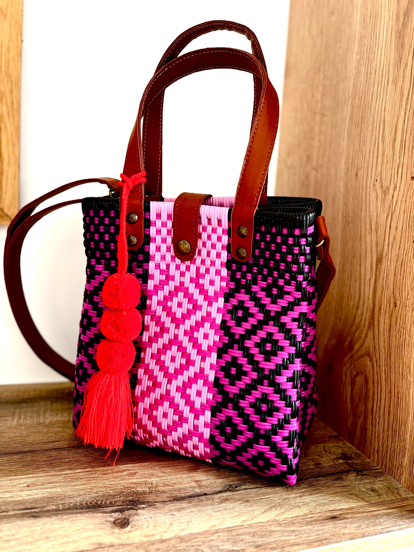 Tote bag serendipia avec bandoulière en cuir