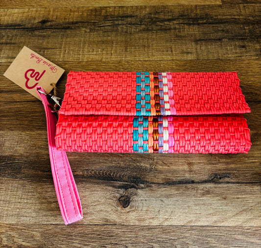 Portefeuille à Boutons-Pression corail 🪸