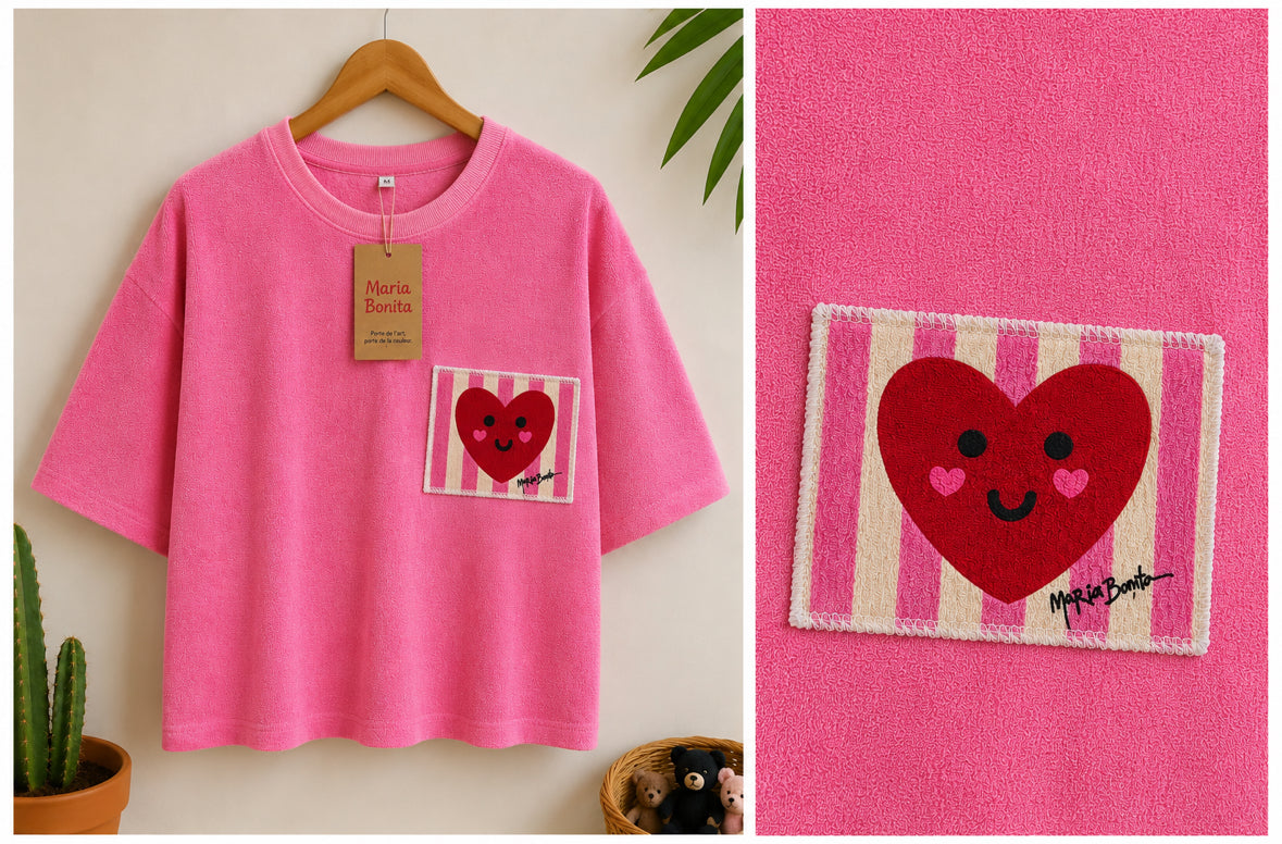 T-shirt oversize éponge "Mucho amor"