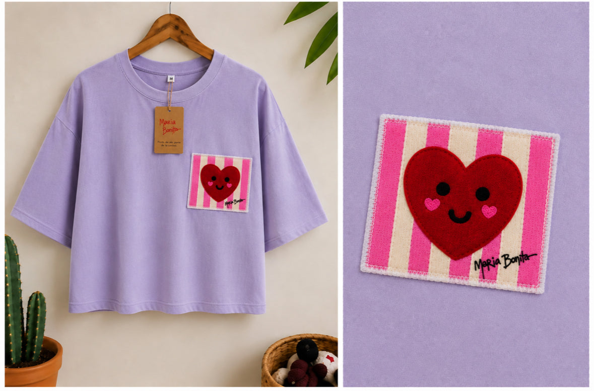 T-shirt oversize éponge "Mucho amor"