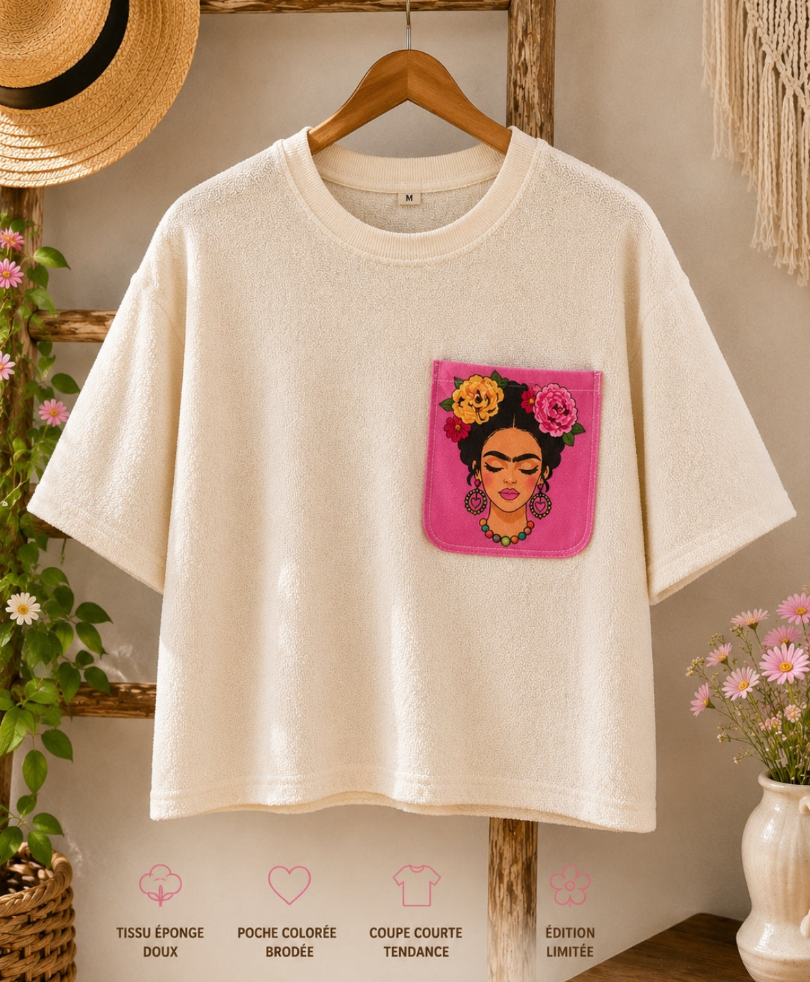 T-shirt oversize éponge "Frida lovers"