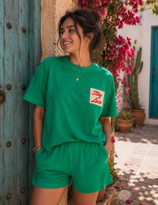 T-shirt oversize éponge "Stay loca"