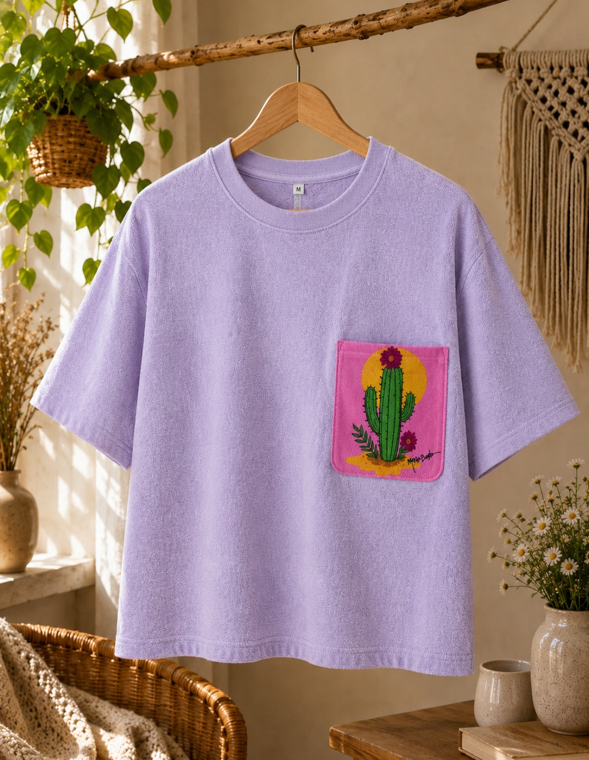 T-shirt oversize éponge "Verano rosa"