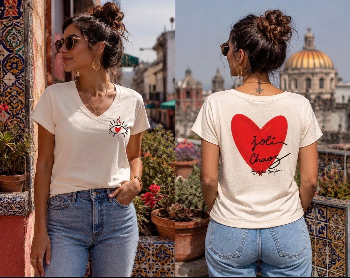 T-shirt Col V "Joli Chaos"