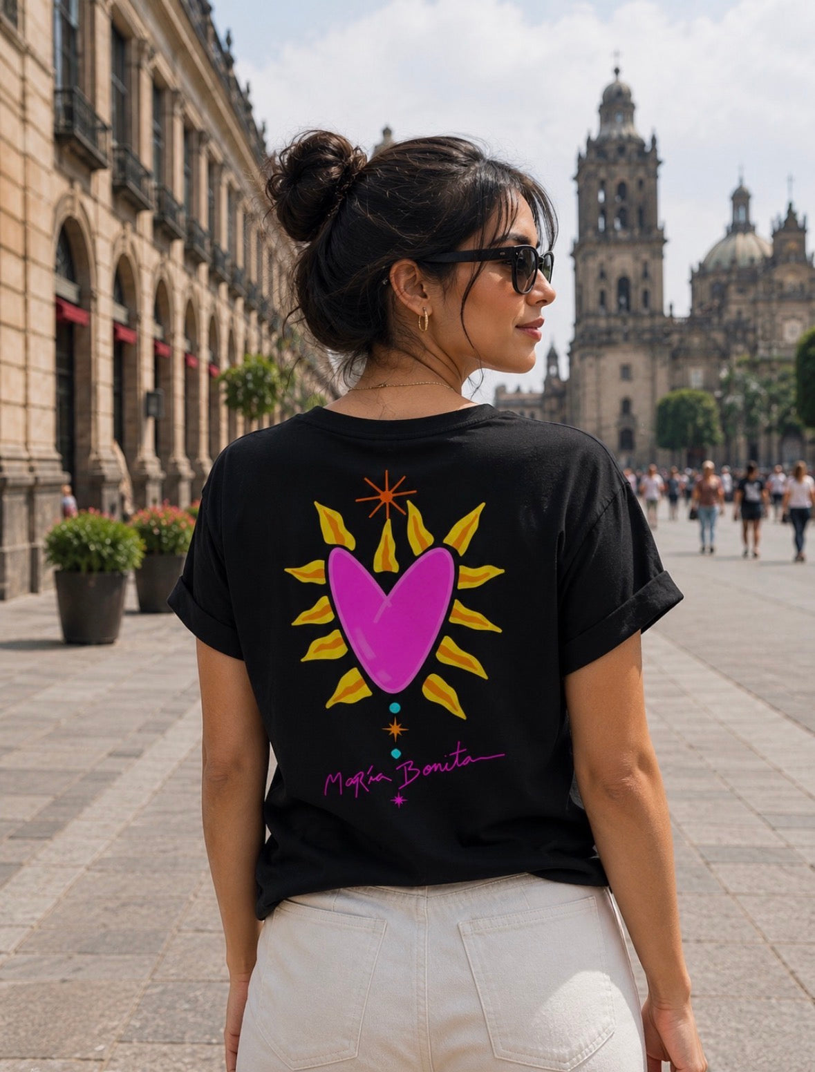 T-shirt manches à revers "Rayonner"